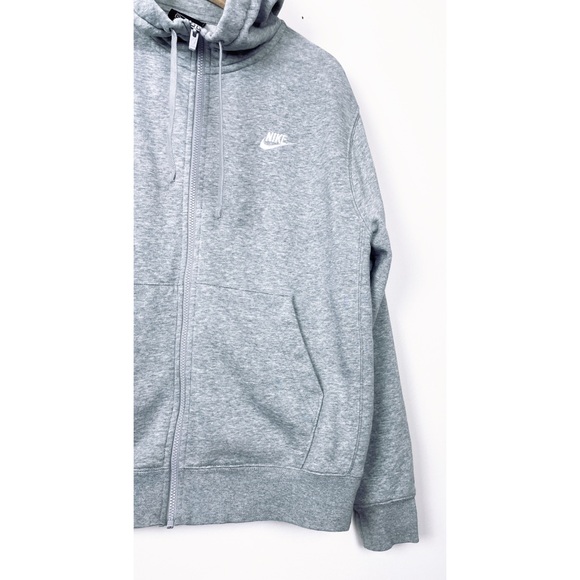 Nike Sportswear Club Fleece Grey Full Zip Up Hoodie Size M - Picture 5 of 7
